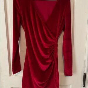 red velvet mini formal dress
